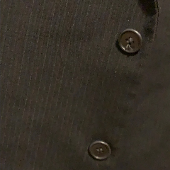 2 pc suit black pinstriped slacks & coat - Picture 3 of 6